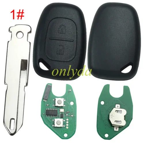 For Renault Clio ,Kango  2button remote with 434mhz after 2000 year with PCF7947AT chip inside，please choose the blade