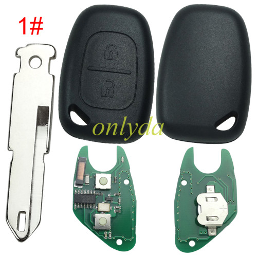 High quality For  Renault 2 button remote key original pcf 7946-433mhz  before 2000 year, support Kangoo II, Master II,Traffic II Opel:Vivaro,Movano