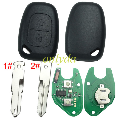 High quality For Renault:Kangoo II, Master II,Traffic II Opel:Vivaro,Movano 2 button remote key with original PCF7946AT-433mhz  before 2000 year ,please choose the blade