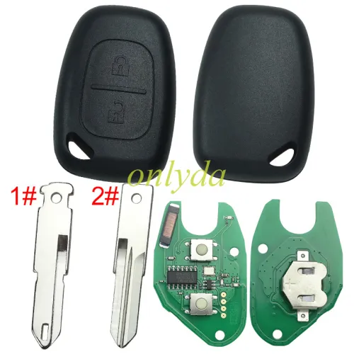 High quality For Renault:Kangoo II, Master II,Traffic II Opel:Vivaro,Movano 2 button remote key with original PCF7946AT-433mhz  before 2000 year ,please choose the blade