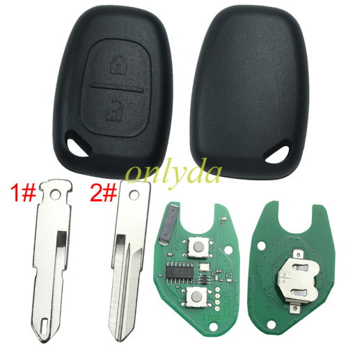 For Renault Clio ,Kango  2button remote with 434mhz after 2000 year with PCF7947AT chip inside，please choose the blade