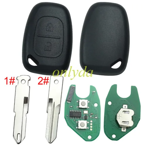 For Renault Clio ,Kango  2button remote with 434mhz after 2000 year with PCF7947AT chip inside，please choose the blade