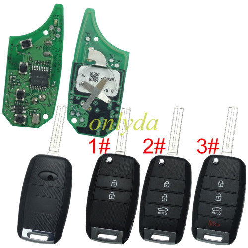 For OEM   remote key 95430-D9200  3BUTTON  with 434mhz with 4d60 chip,please choose the key shell