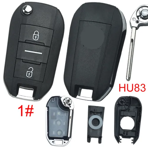 For Peugeot remote key shell with badge, blade HU83. Pls choose the button type