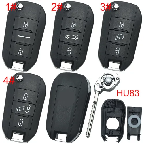 For Peugeot remote key shell with badge, blade HU83. Pls choose the button type
