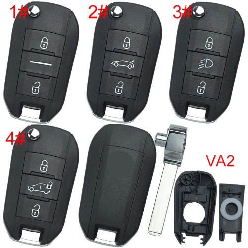 For Citroen remote key shell with badge, blade VA2. Pls choose the button type