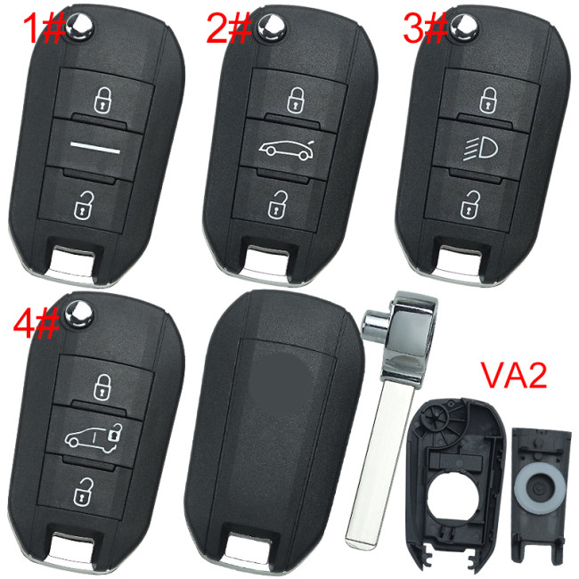 For Citroen remote key shell with badge, blade VA2. Pls choose the button type