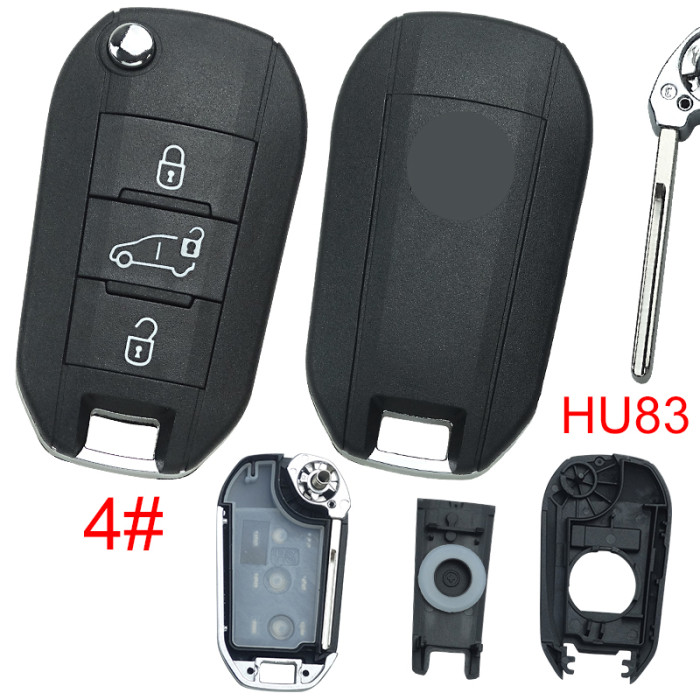 For Citroen remote key shell with badge, blade HU83. Pls choose the button type