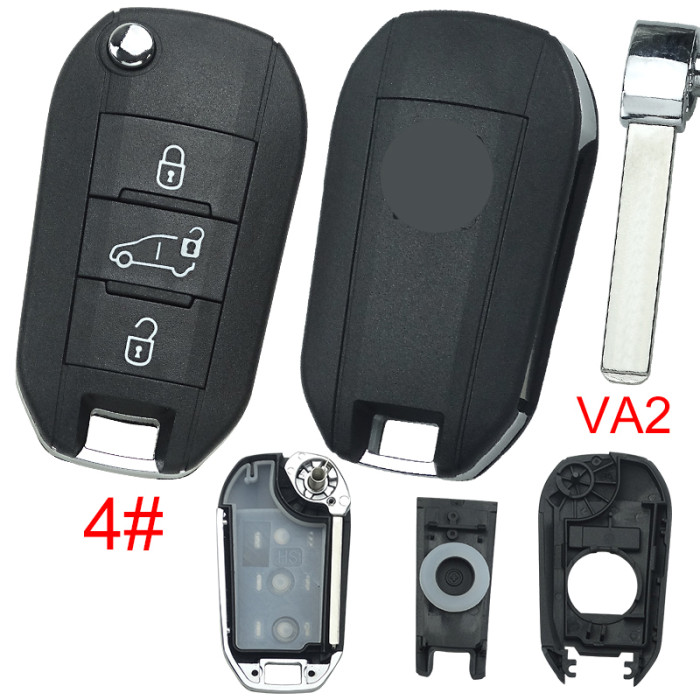 For Peugeot remote key shell with badge, blade VA2. Pls choose the button type