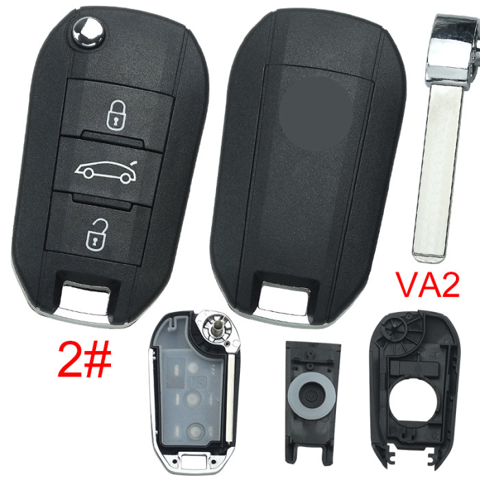 For Citroen remote key shell with badge, blade VA2. Pls choose the button type