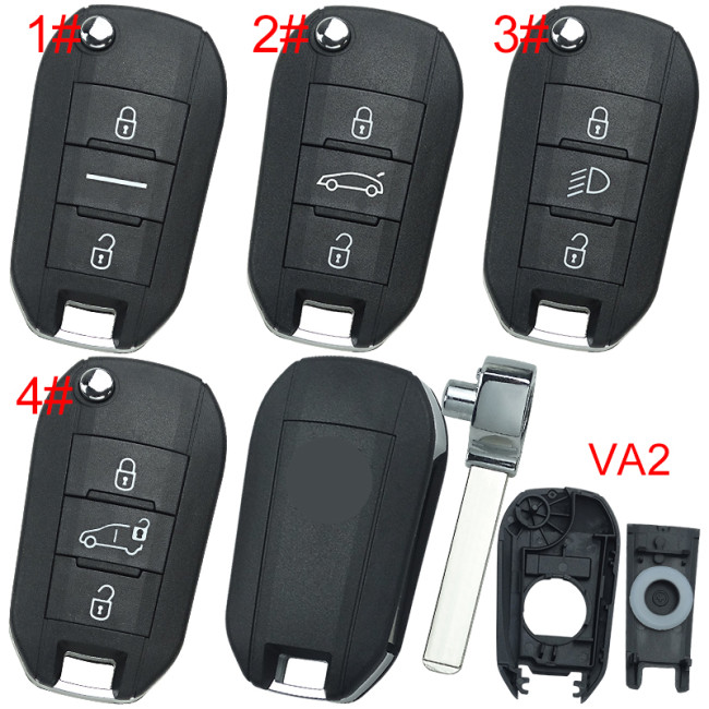 For Peugeot remote key shell with badge, blade VA2. Pls choose the button type