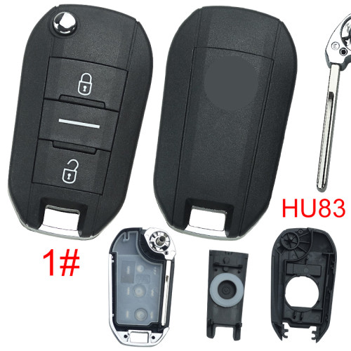 For Citroen remote key shell with badge, blade HU83. Pls choose the button type