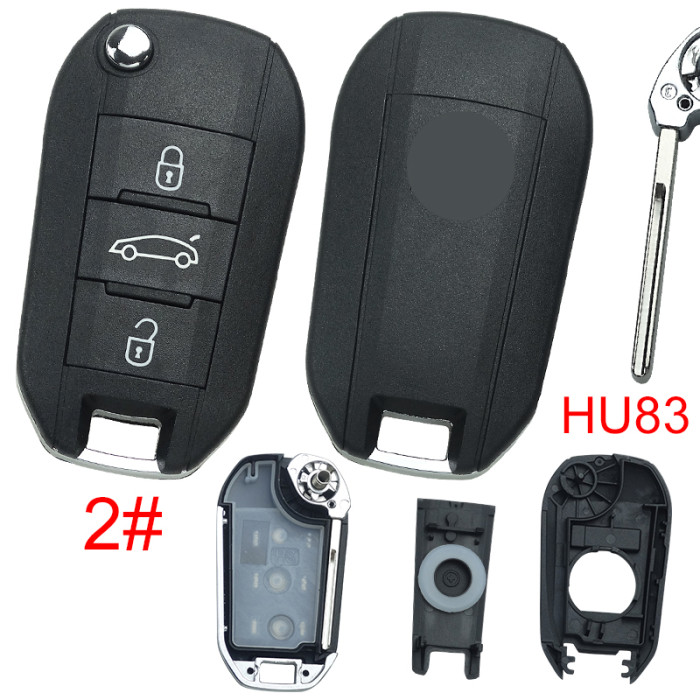 For Citroen remote key shell with badge, blade HU83. Pls choose the button type