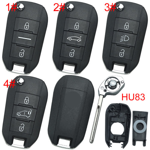For Citroen remote key shell with badge, blade HU83. Pls choose the button type