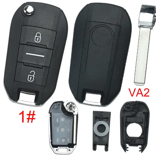For Citroen 3 button remote key shell with round badge,blade is VA2, pls choose button model