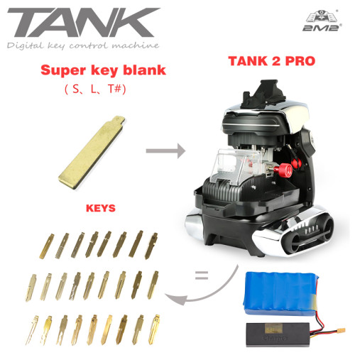 free shipping 2024 Tank 3pro automatic key cutting machine with battery