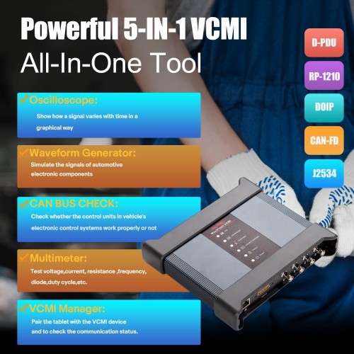 AUTEL MaxiFlash VCMI Enhanced VCI + Measurement Tool Used with AUTEL MaxiSys Ultra EV, AUTEL MaxiSYS MS919, AUTEL MaxiSYS MS919 EV