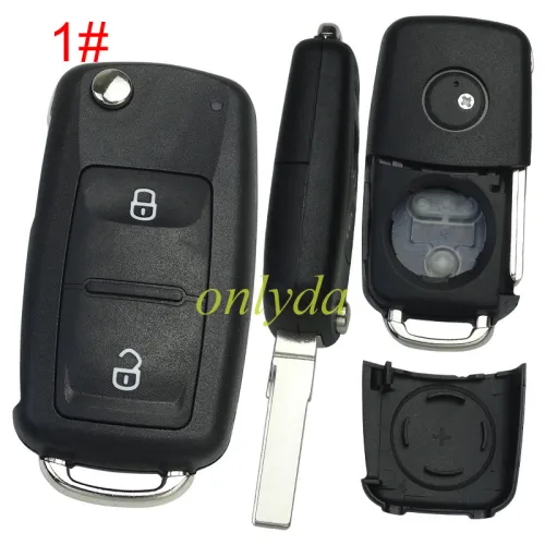 For VW  2/3 button remote  key shell with badge , pls choose buttn model