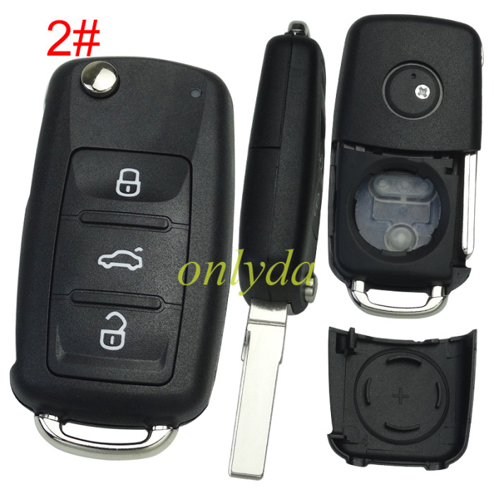 For VW  2/3 button remote  key shell with badge , pls choose buttn model