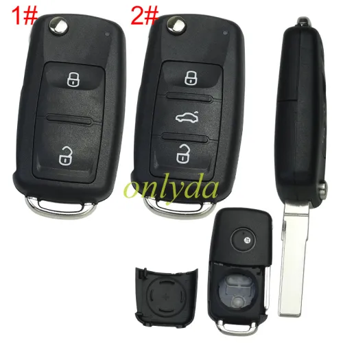 For VW  2/3 button remote  key shell with badge , pls choose buttn model