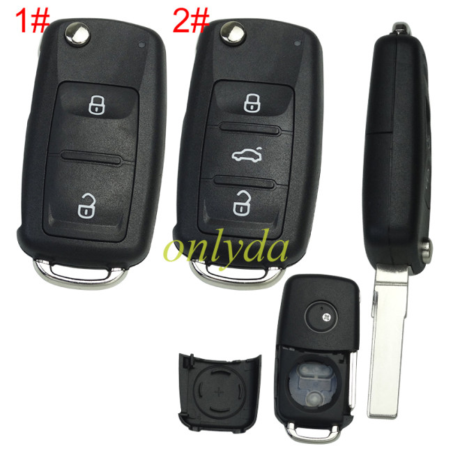 For VW  2/3 button remote  key shell with badge , pls choose buttn model