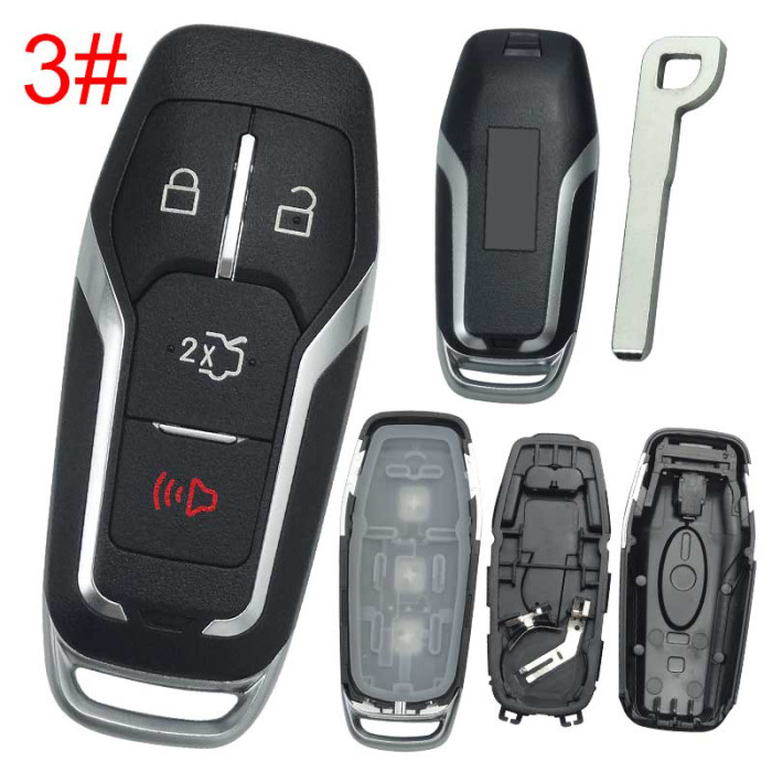 For Mustang  remote key shell with Hu101 blade with Mustang badge ， pls choose button
