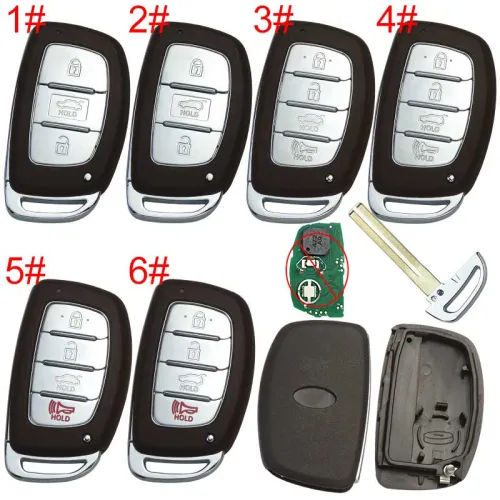 For Hyundai  remote key blank .no battery clip with badge , pls choose button