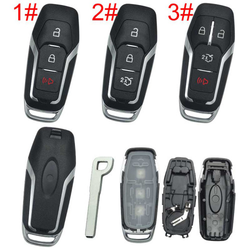 For Ford  remote key shell with Hu101 blade with  Ford badge ， pls choose button