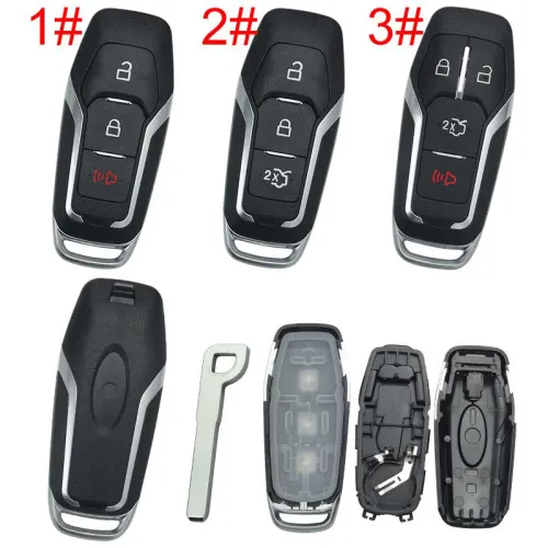 For Ford  remote key shell with Hu101 blade with  Ford badge ， pls choose button