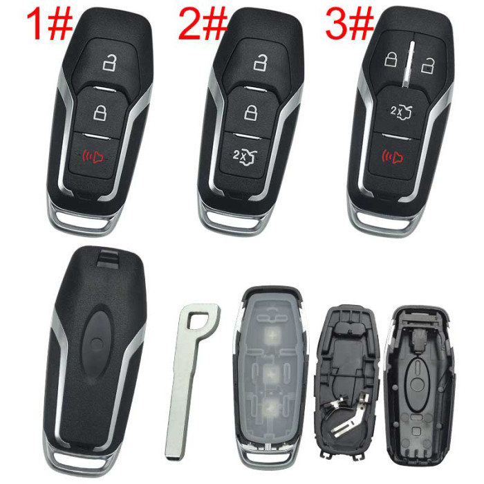 For Ford  remote key shell with Hu101 blade with  Ford badge ， pls choose button