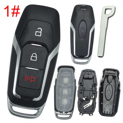 For Ford  remote key shell with Hu101 blade with  Ford badge ， pls choose button
