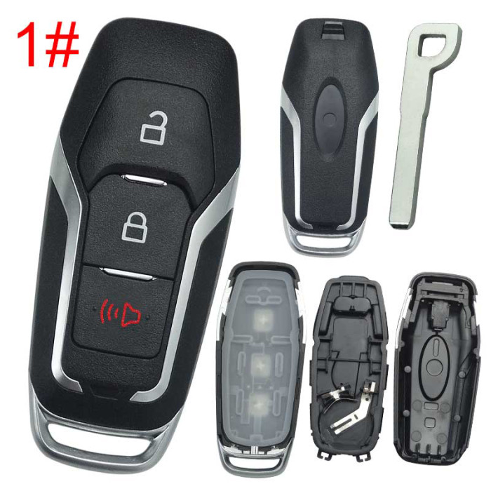 For Ford  remote key shell with Hu101 blade with  Ford badge ， pls choose button