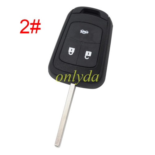 free shipping 10pcs/lot for Opel 3button remote key shell with blade HU100 without badge