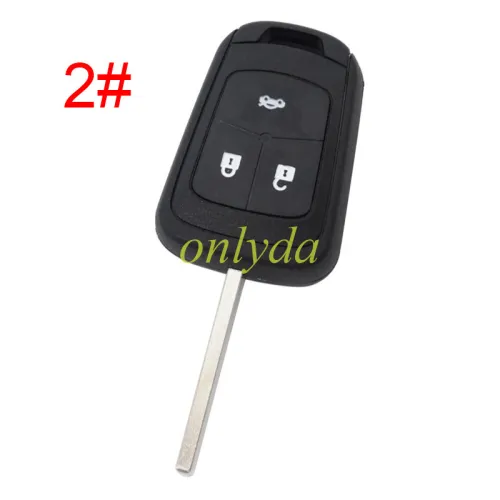 free shipping 10pcs/lot for Opel 3button remote key shell with blade HU100 without badge