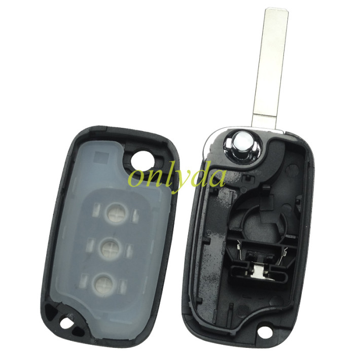 free shipping 10pcs/lot for Benz smart 3 button remote key shell without badge place