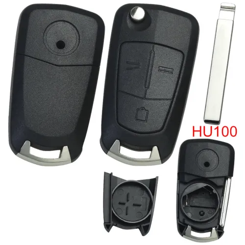 free shipping 10pcs/lot for  Opel 3 button remote key shell with round badge place, blade HU100