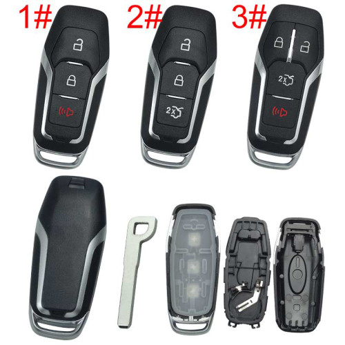 For Ford  remote key shell with Hu101 blade without badge ， pls choose button