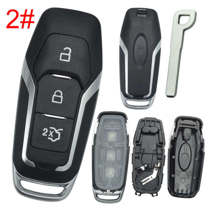 For Ford  remote key shell with Hu101 blade with  Ford badge ， pls choose button