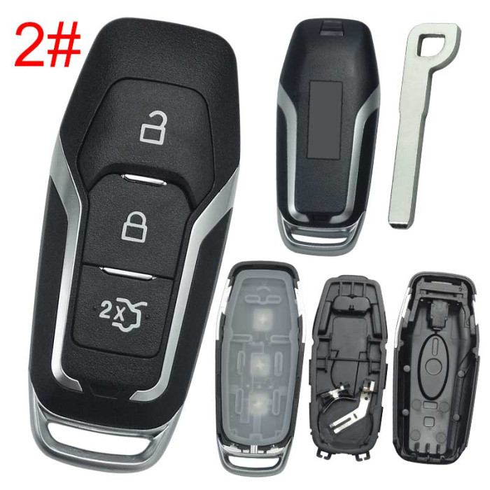 For Mustang  remote key shell with Hu101 blade with Mustang badge ， pls choose button