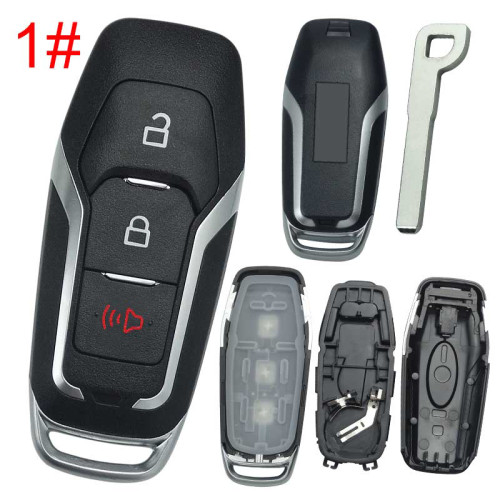 For Mustang  remote key shell with Hu101 blade with Mustang badge ， pls choose button