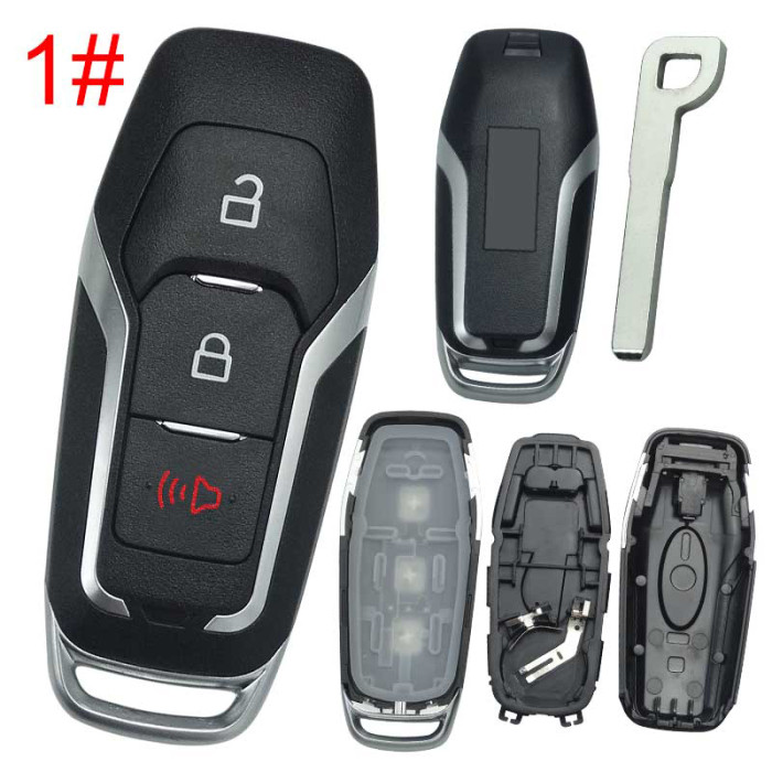 For Mustang  remote key shell with Hu101 blade with Mustang badge ， pls choose button