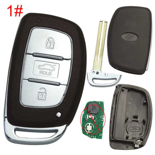 For Hyundai  remote key blank .no battery clip with badge , pls choose button