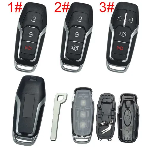 For Mustang  remote key shell with Hu101 blade with Mustang badge ， pls choose button