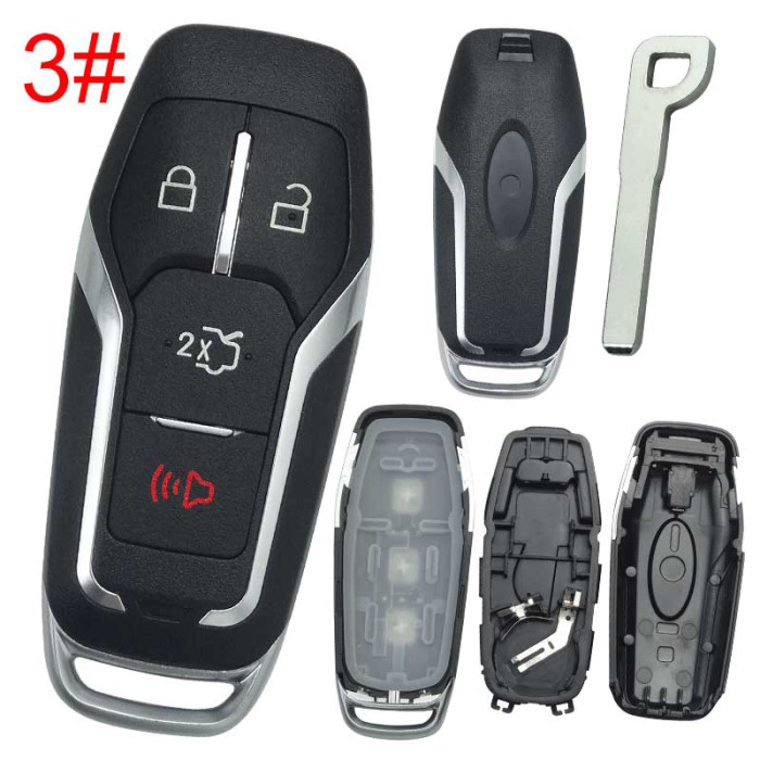 For Ford  remote key shell with Hu101 blade with  Ford badge ， pls choose button
