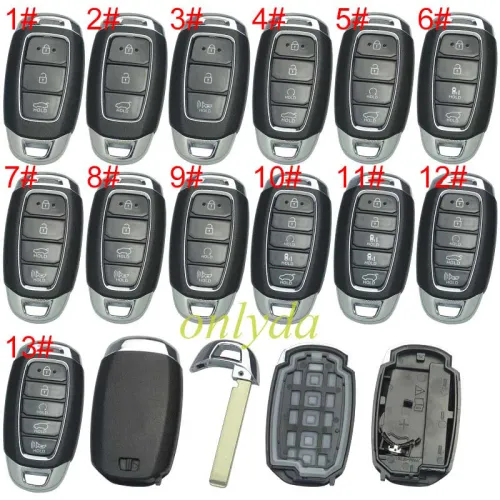 For Hyundai  remote key blank without badge , pls choose button
