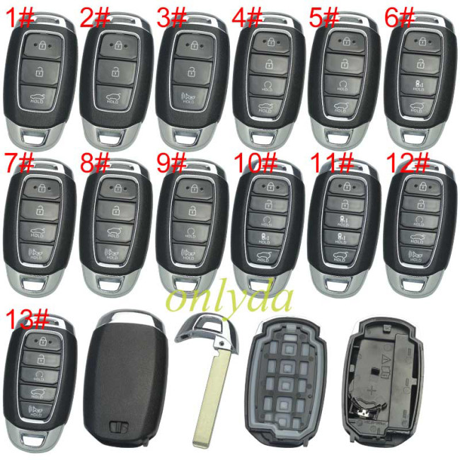 For Hyundai remote key blank without badge , pls choose button