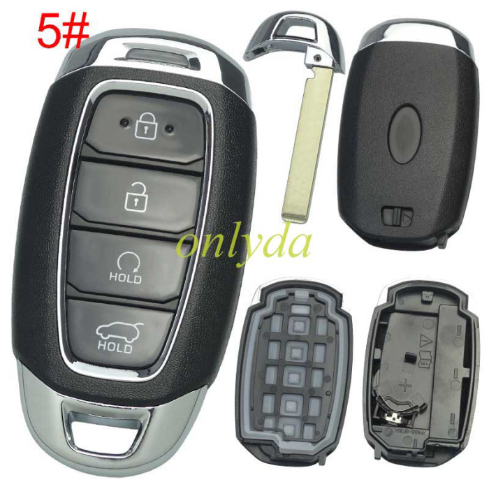 For Hyundai  remote key blank with badge , pls choose button