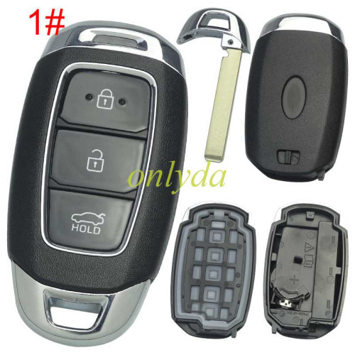 For Hyundai  remote key blank with badge , pls choose button