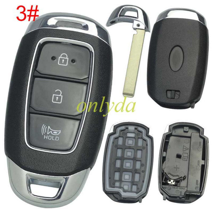For Hyundai  remote key blank with badge , pls choose button