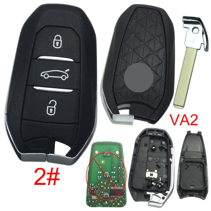 For Citroen remote key shell with DS badge, blade VA2. Pls choose the button type